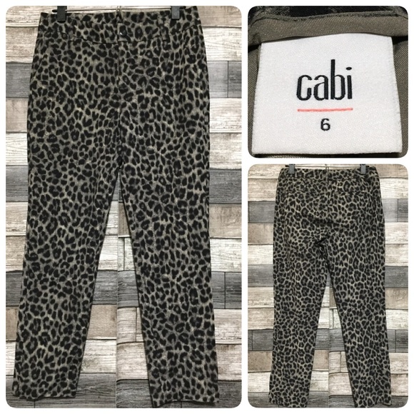 CAbi 3393 Jungle Trouser Leopard Skinny Ankle Pant Women’s 6 (Inseam 26) - Picture 1 of 10